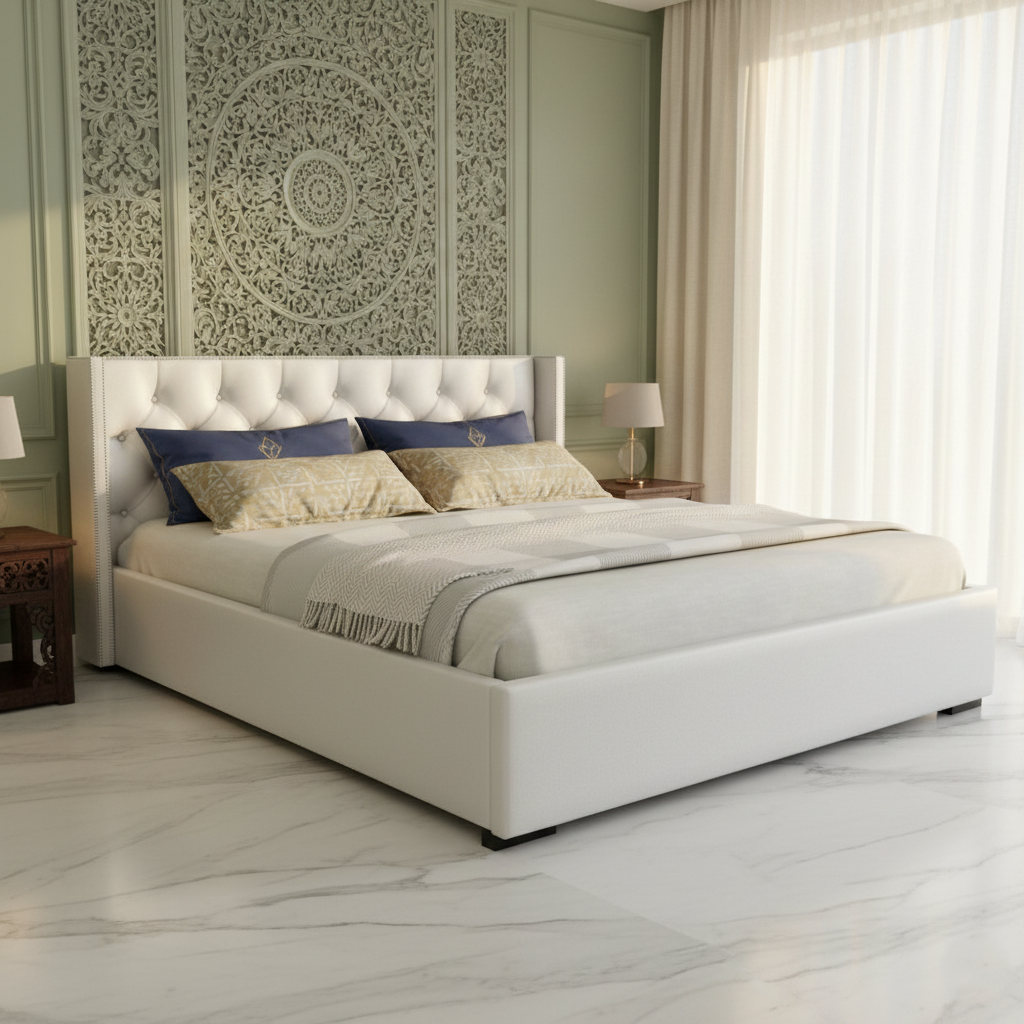 Daisy White Bed-QUEEN size